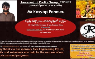 26th July 2025 broadcast details : Mr Kasyap Ponnuru Topic : Srushti Tatwaalu-Veda drushti lo Sastram